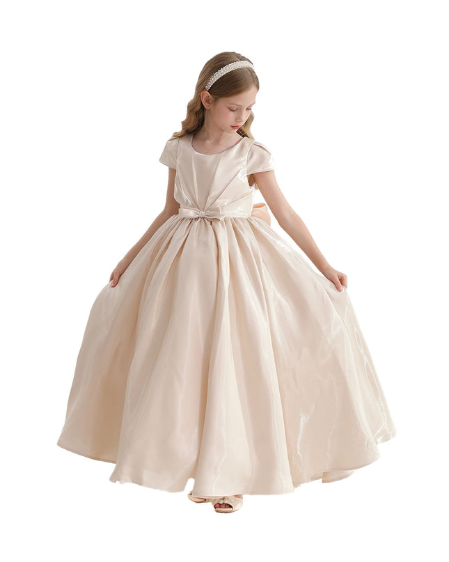 kidsatelier-tulleen-THG2351-Champagne-bow-long-brea-dress