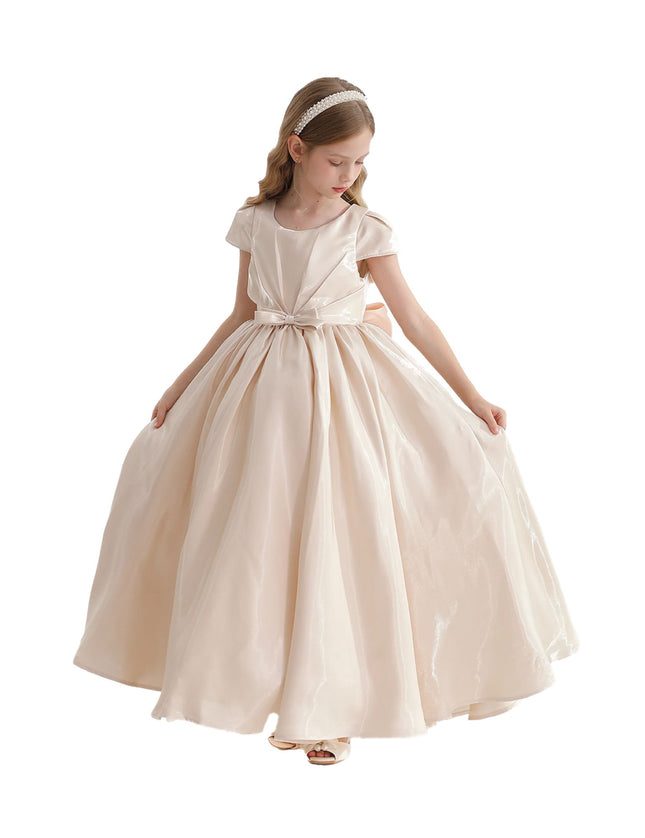 kidsatelier-tulleen-THG2351-Champagne-bow-long-brea-dress