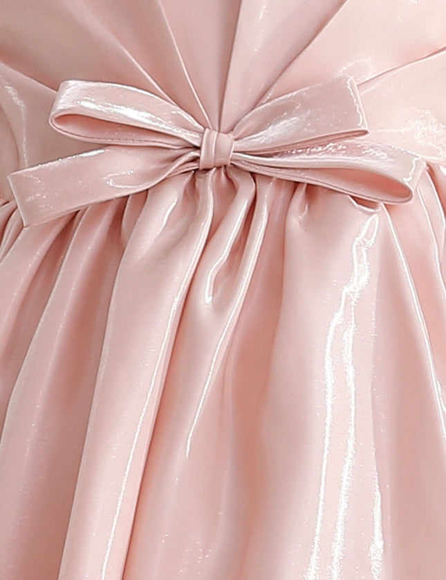 kidsatelier-tulleen-THG2351-Pink-bow-long-brea-dress