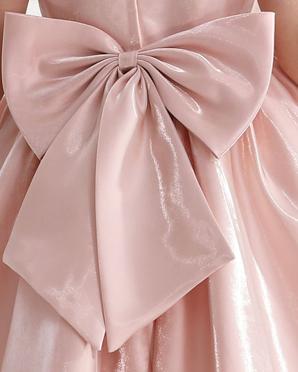 kidsatelier-tulleen-THG2351-Pink-bow-long-brea-dress