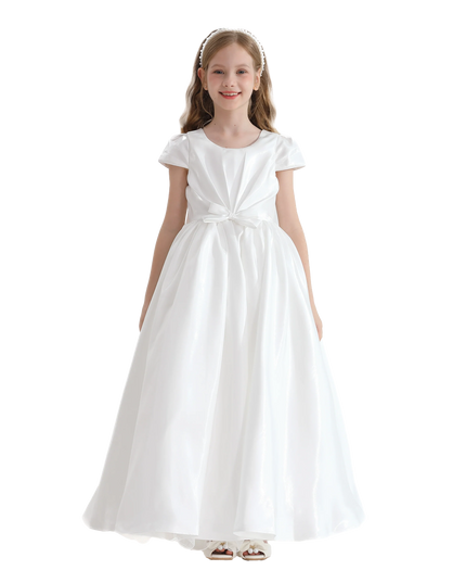 kidsatelier-tulleen-White-Bow-Long-Brea-Dress