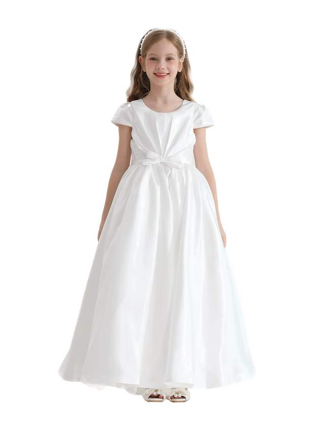 kidsatelier-tulleen-White-Bow-Long-Brea-Dress