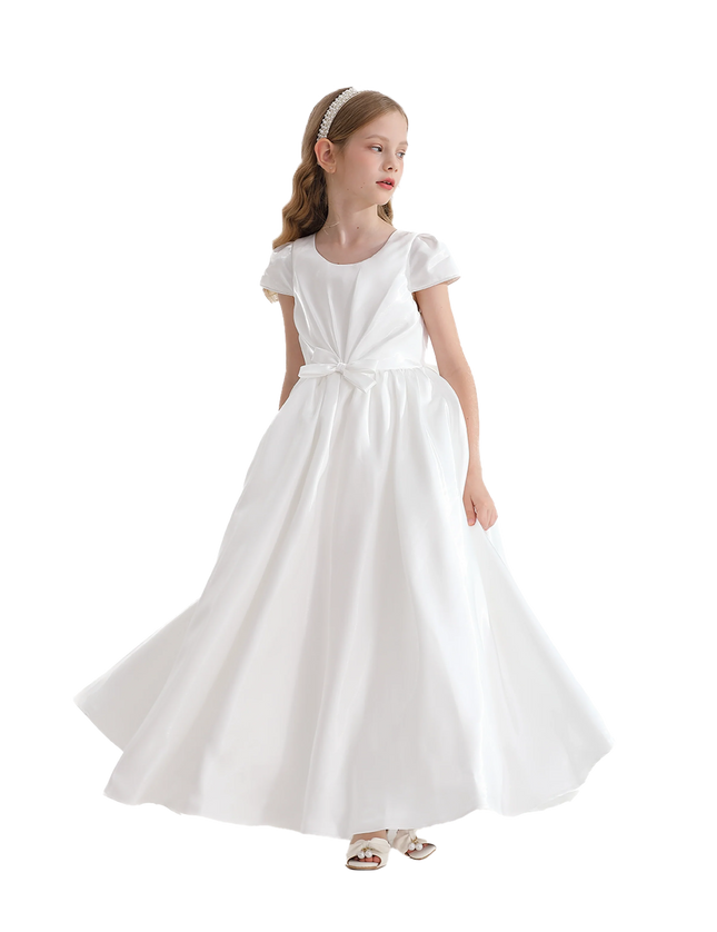 kidsatelier-tulleen-White-Bow-Long-Brea-Dress