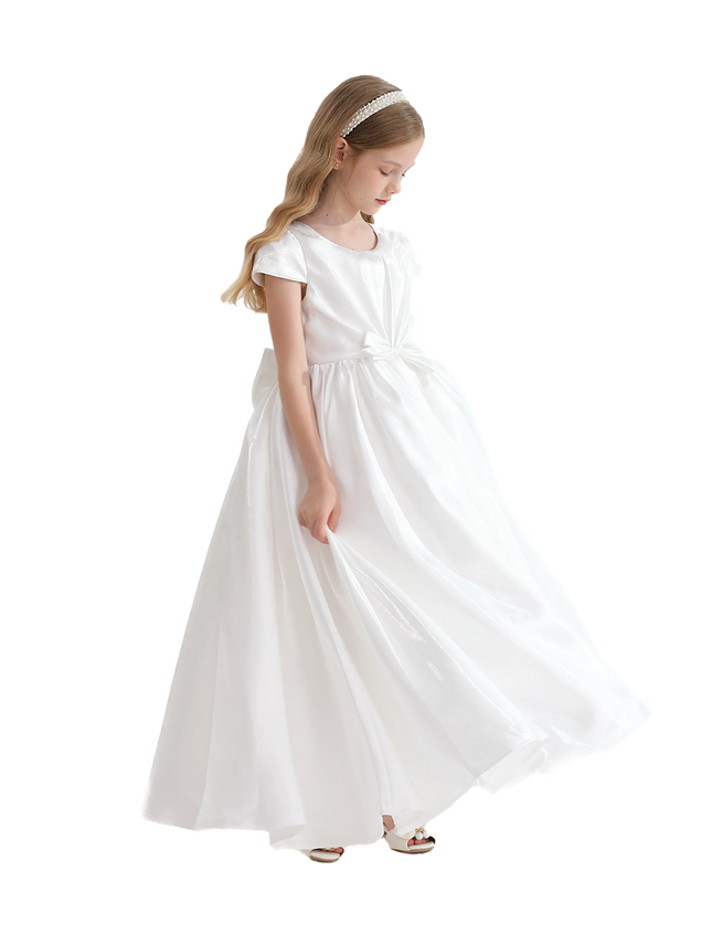 kidsatelier-tulleen-White-Bow-Long-Brea-Dress