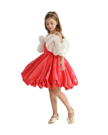kidsatelier-tulleen-THG6291-red-silhouette-white-sleeve-isadora-dress