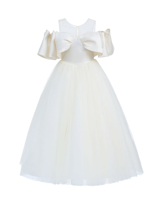 Champagne Tulle Bow Amica Dress