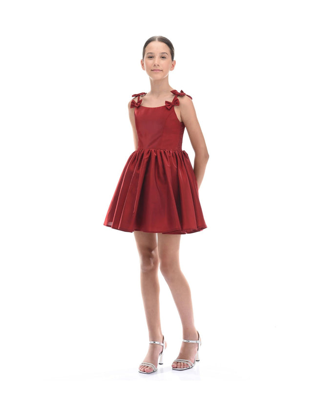 Kidsatelier-tulleen-TJ-3115-Red-bow-dumont-dress