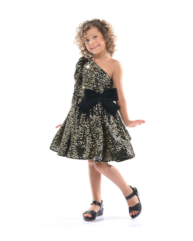 kidsatelier-tulleen-TJ-3117-Black Gold-sequin-bow-zoria-dress