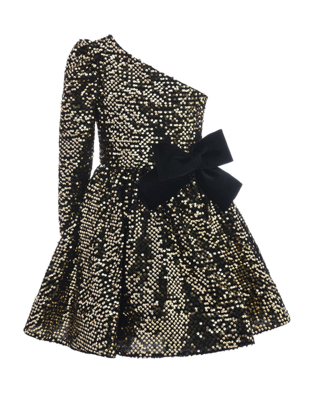 kidsatelier-tulleen-TJ-3117-Black Gold-sequin-bow-zoria-dress