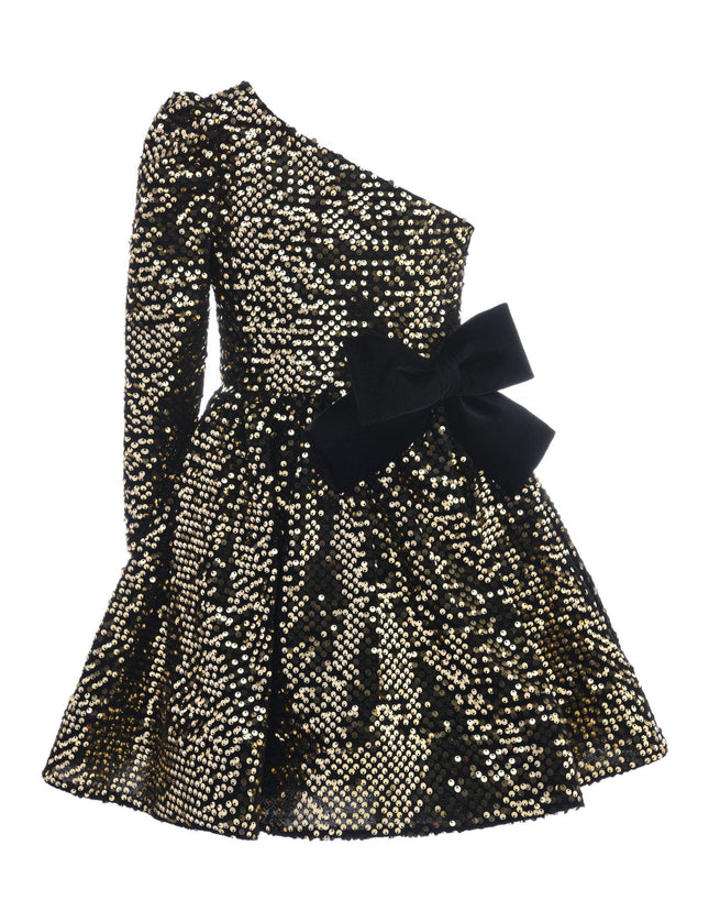kidsatelier-tulleen-TJ-3117-Black Gold-sequin-bow-zoria-dress