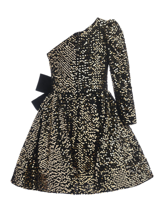 kidsatelier-tulleen-TJ-3117-Black Gold-sequin-bow-zoria-dress
