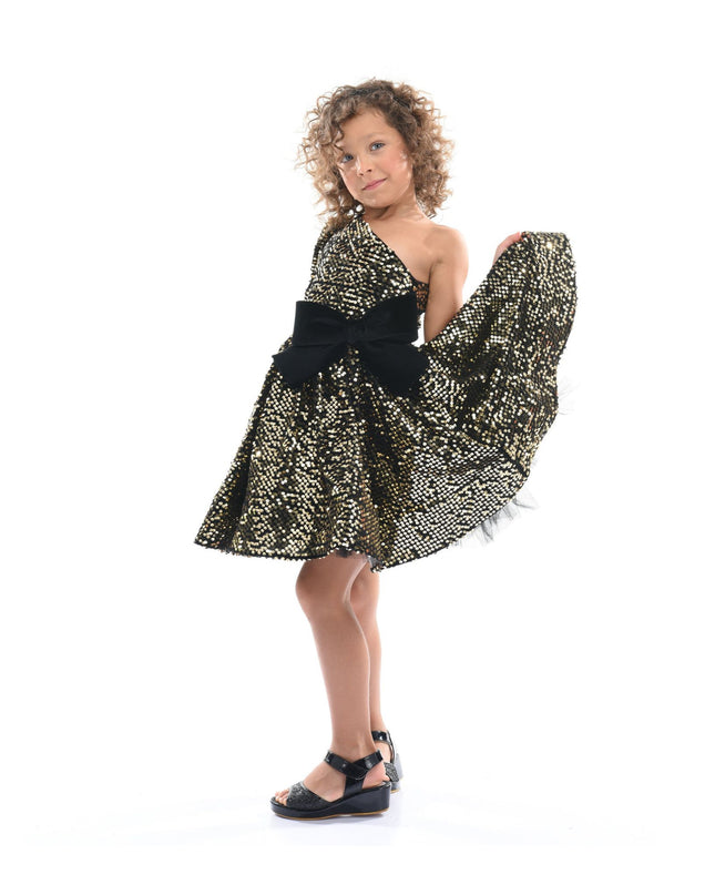 kidsatelier-tulleen-TJ-3117-Black Gold-sequin-bow-zoria-dress
