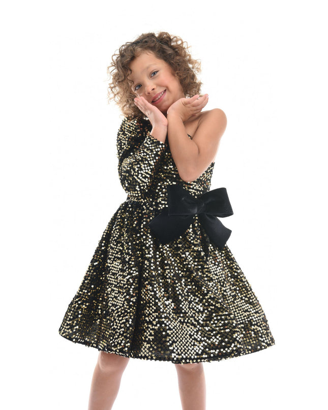 kidsatelier-tulleen-TJ-3117-Black Gold-sequin-bow-zoria-dress