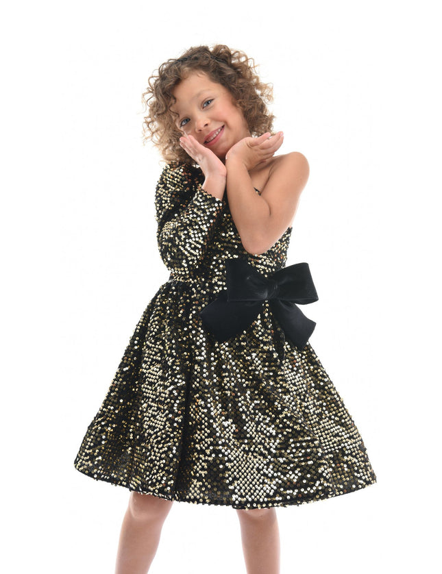 kidsatelier-tulleen-TJ-3117-Black Gold-sequin-bow-zoria-dress