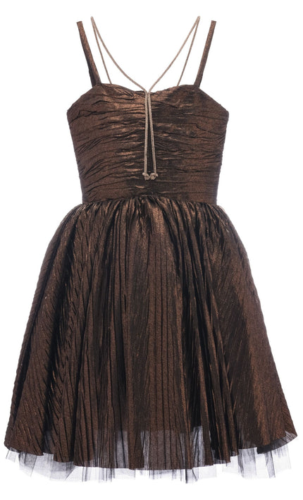 kids atelier tulleen Bronze Gianotta Strapped Dress