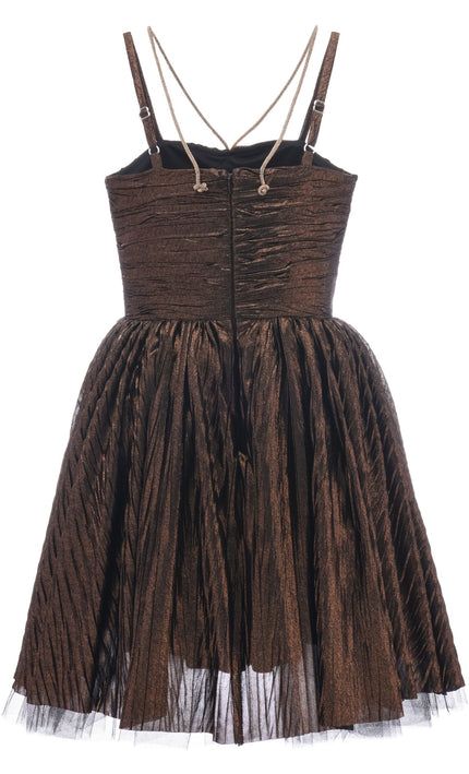 kids atelier tulleen Bronze Gianotta Strapped Dress