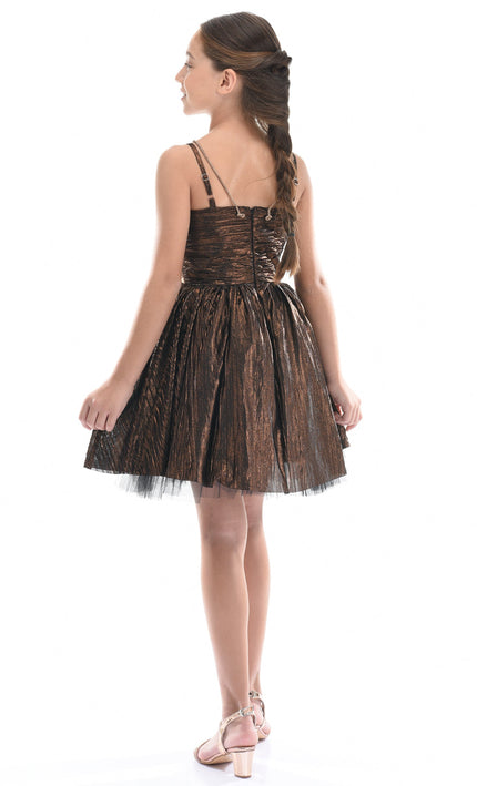 kids atelier tulleen Bronze Gianotta Strapped Dress