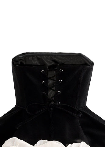 kids atelier tulleen Black Floral Strapless Dress