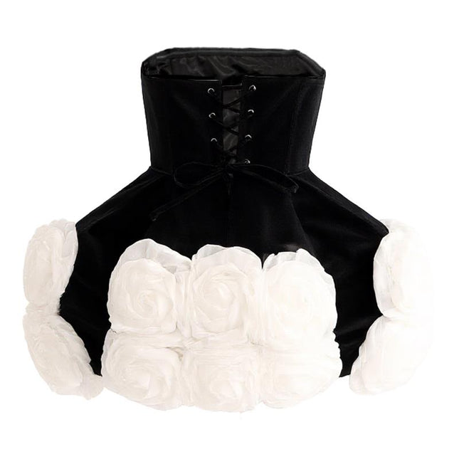 kids atelier tulleen Black Floral Strapless Dress