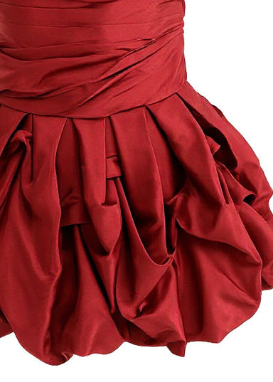 kids atelier tulleen Burgundy Strapless Satin Dress