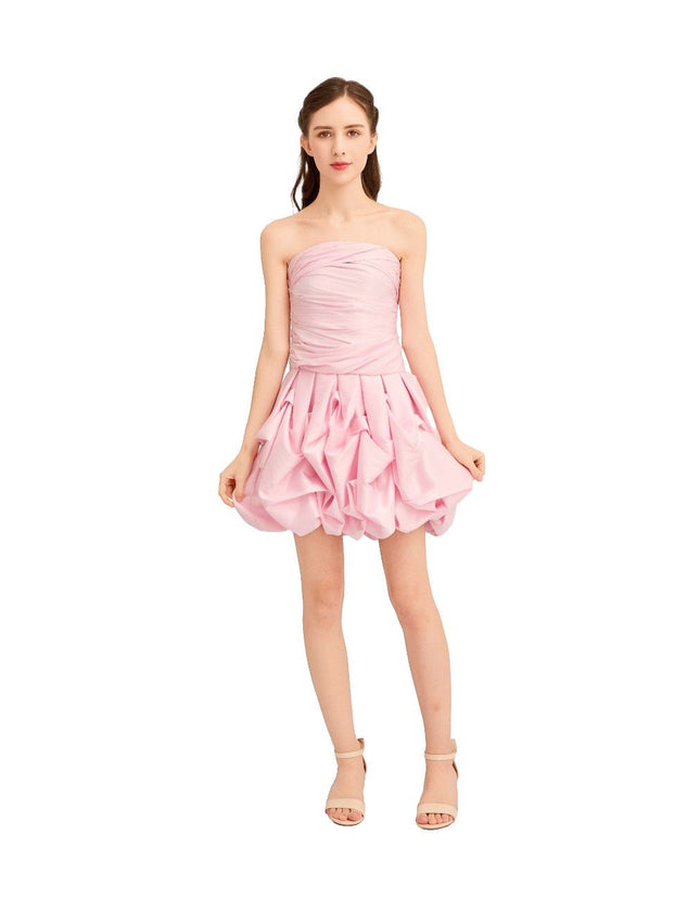 kids atelier tulleen Light Pink Strapless Satin Dress