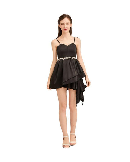kids atelier tulleen Black Asymmetrical Sweetheart Dress