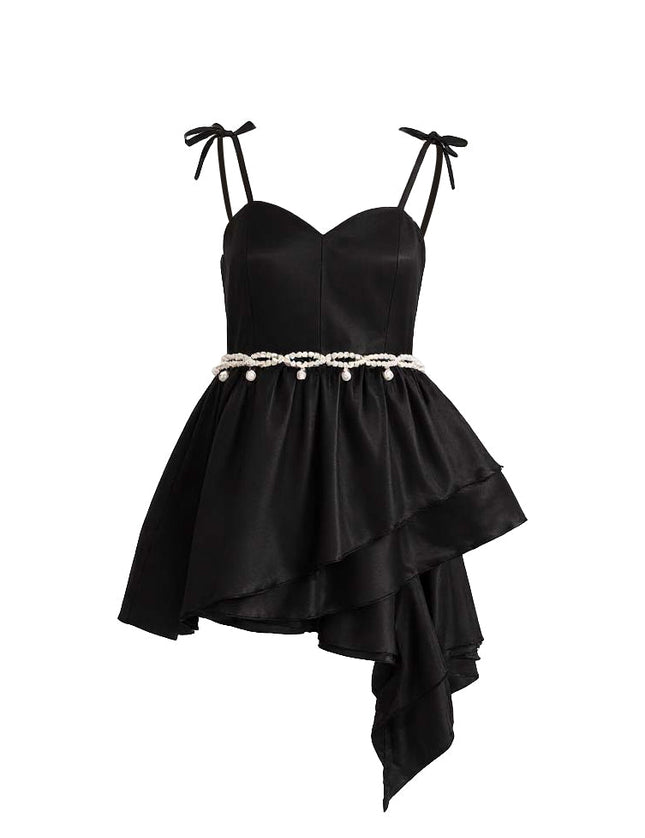 kids atelier tulleen Black Asymmetrical Sweetheart Dress