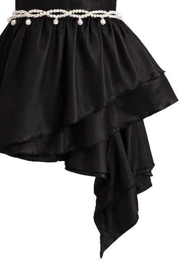 kids atelier tulleen Black Asymmetrical Sweetheart Dress