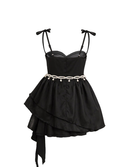 kids atelier tulleen Black Asymmetrical Sweetheart Dress