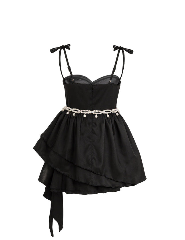 kids atelier tulleen Black Asymmetrical Sweetheart Dress