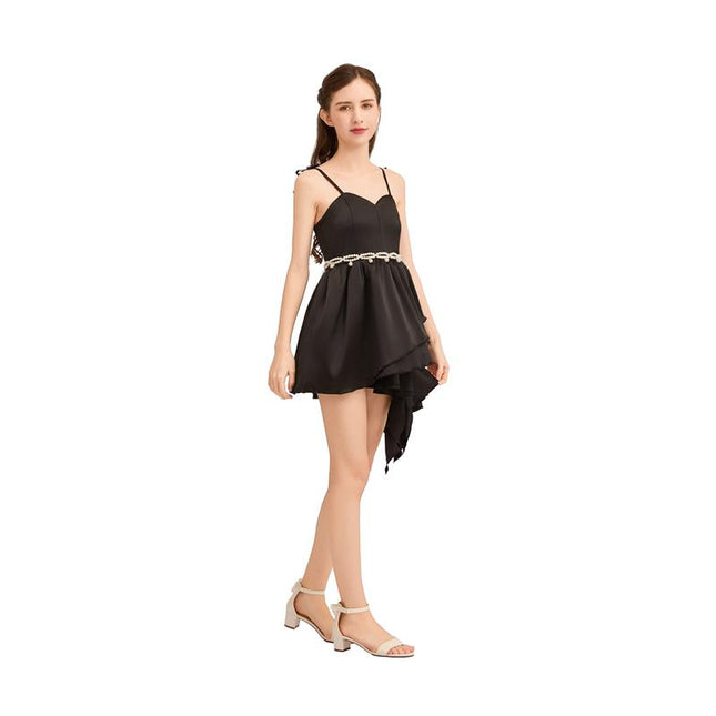 kids atelier tulleen Black Asymmetrical Sweetheart Dress