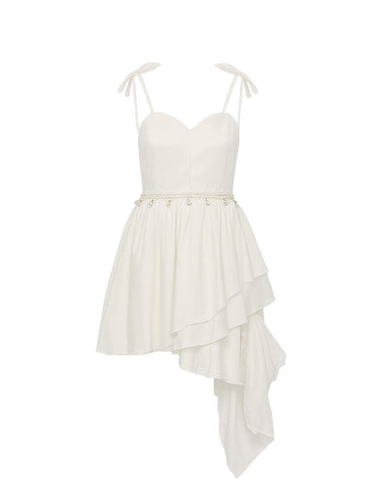 kids atelier tulleen White Asymmetrical Sweetheart Dress