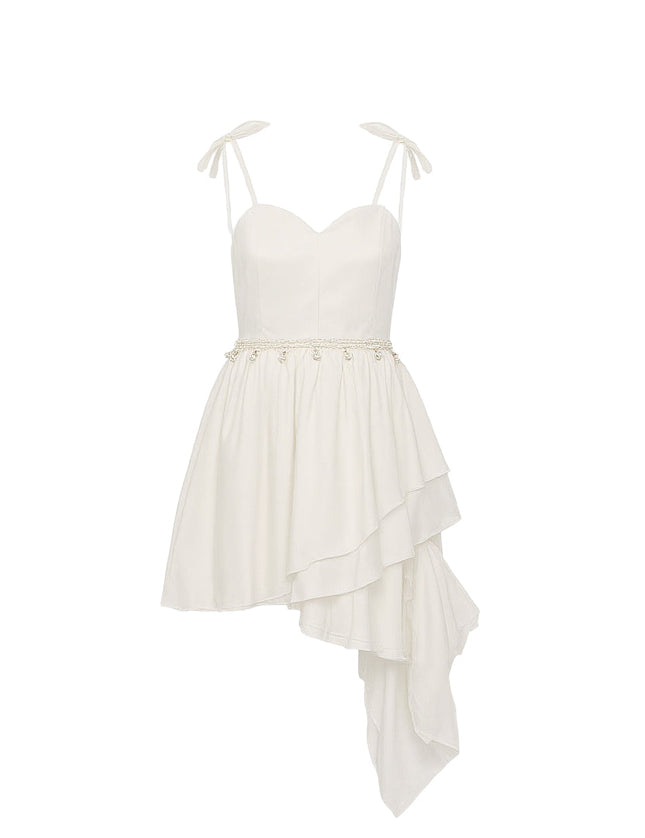 kids atelier tulleen White Asymmetrical Sweetheart Dress