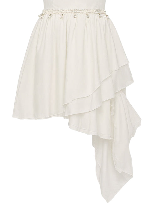 kids atelier tulleen White Asymmetrical Sweetheart Dress