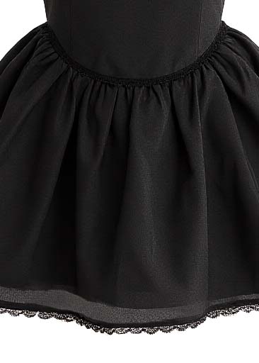 kids atelier tulleen Black Lace Trim Flared Dress