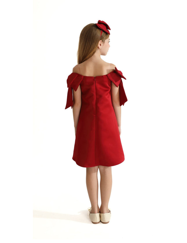 kidsatelier-tulleen-TMC-24005-Red-luneta-off-shoulder-bow-dress