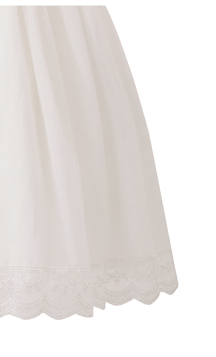 tulleen White Montessa Formal Dress with Lace Trim