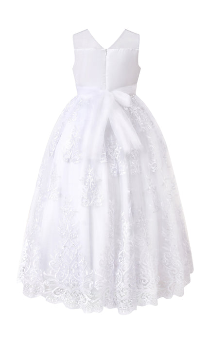 tulleen White Auresta Lace Sleeveless Dress