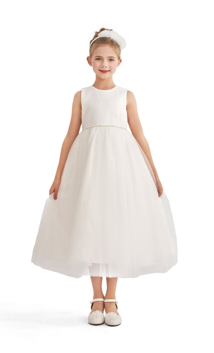 tulleen White Lysandra Sleeveless Formal Dress