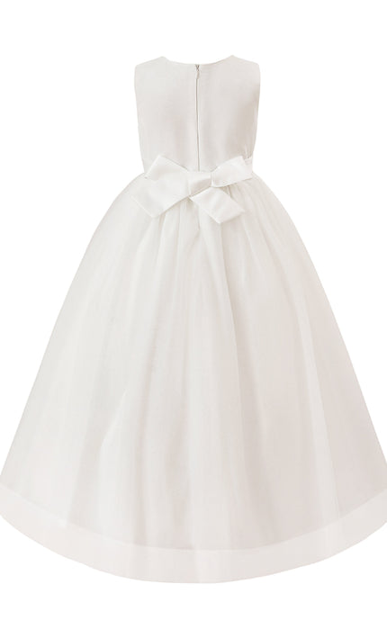 tulleen White Lysandra Sleeveless Formal Dress