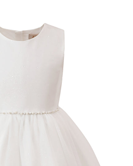 tulleen White Lysandra Sleeveless Formal Dress