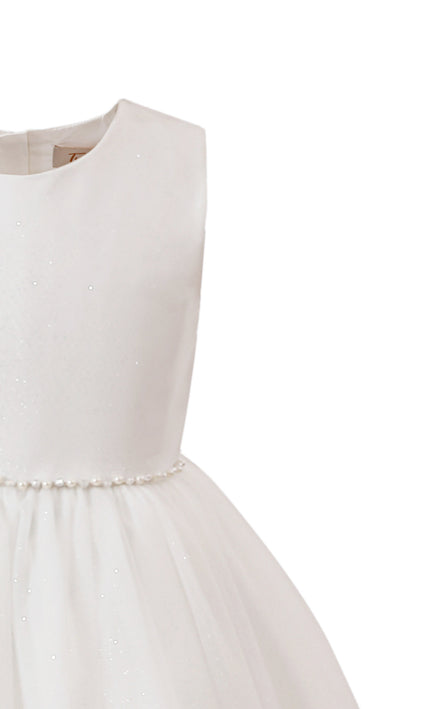 tulleen White Lysandra Sleeveless Formal Dress