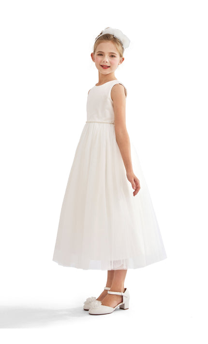 tulleen White Lysandra Sleeveless Formal Dress