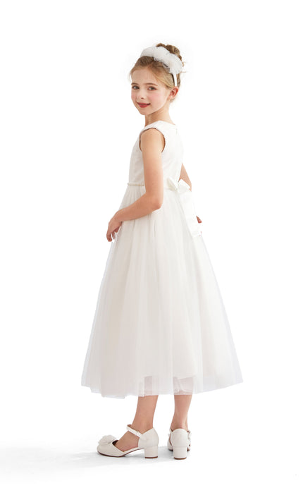 tulleen White Lysandra Sleeveless Formal Dress