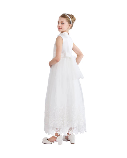 White Alvaria Sleeveless Lace Dress