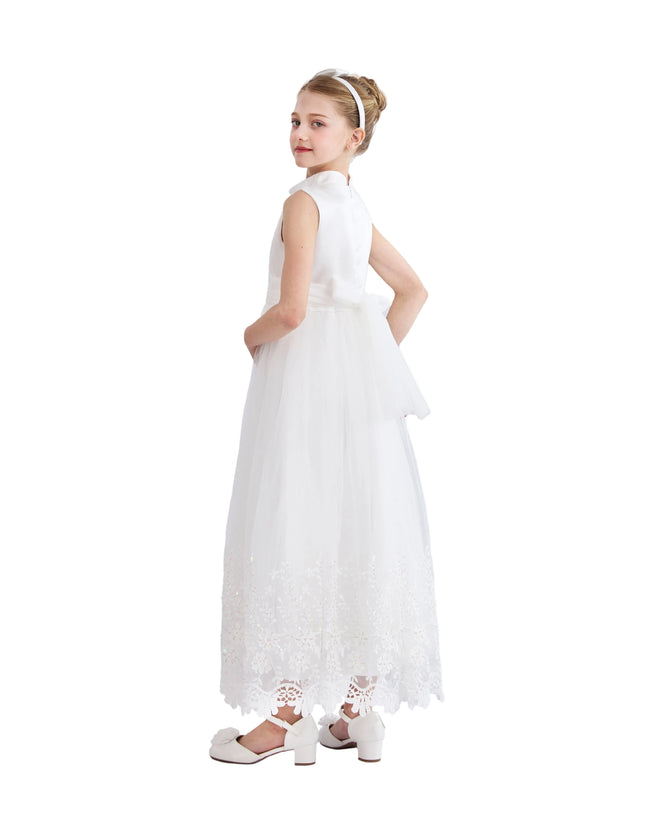 White Alvaria Sleeveless Lace Dress