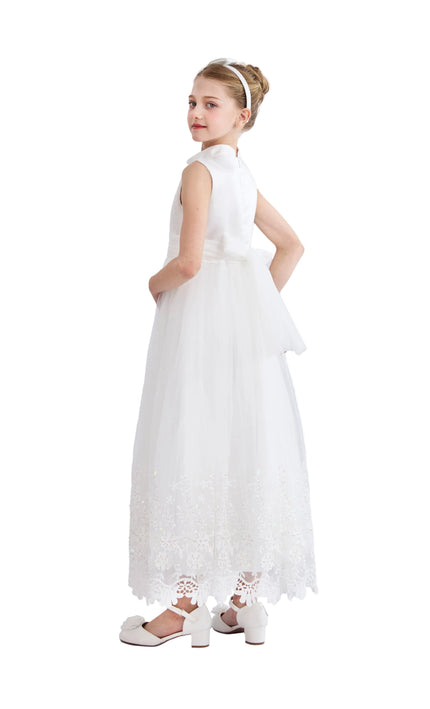 White Alvaria Sleeveless Lace Dress
