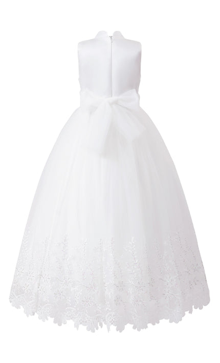 tulleen White Alvaria Sleeveless Lace Dress