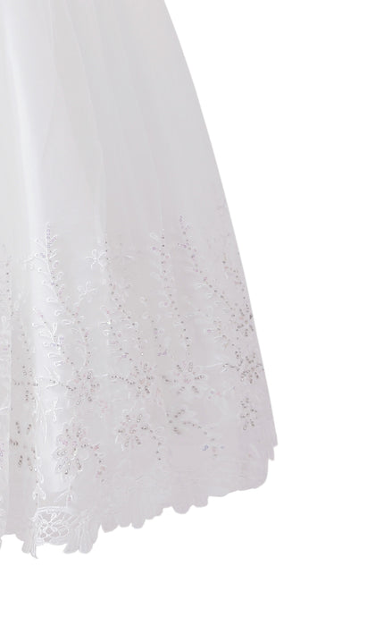 tulleen White Alvaria Sleeveless Lace Dress