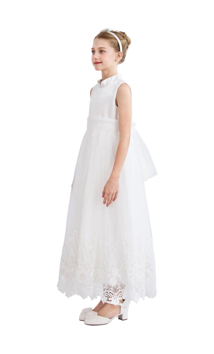 tulleen White Alvaria Sleeveless Lace Dress